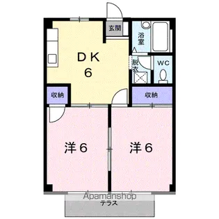 コーポ賀智里【1階】の間取り