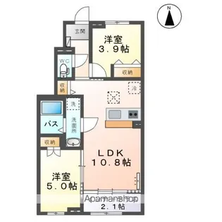(仮称)向中野道明アパート工事【1階】の間取り
