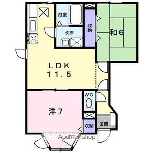フォンテレーブA【1階】の間取り