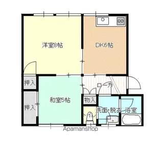 浜の町グリーンレジデンス【203号室】の間取り