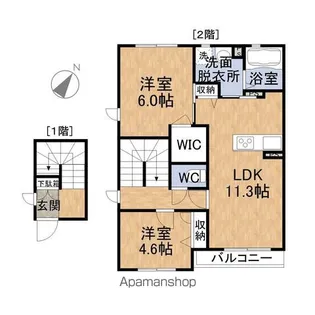 CIRUELA自由ケ丘東【201号室】の間取り