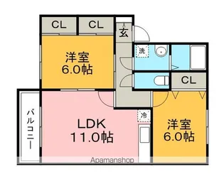 カーサ藤光【2階】の間取り