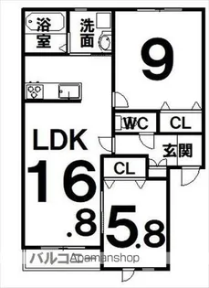 ヴェルデⅡ【1階】の間取り