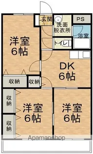 マンションシルクスクエアⅡ【302号室】の間取り