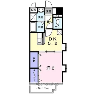 プラシード【5階】の間取り