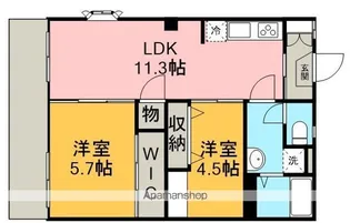 タウニー堅木A棟【1階】の間取り