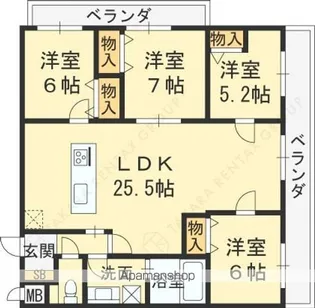 MESSAGE苦楽園三番町【1階】の間取り