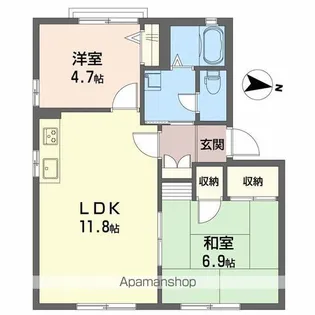 フレグランス竹原A【1階】の間取り