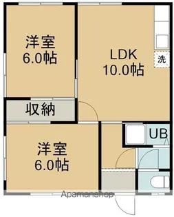 2LDKの間取り画像