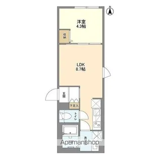 ウェルスクエア笹塚Ⅱ【2階】の間取り