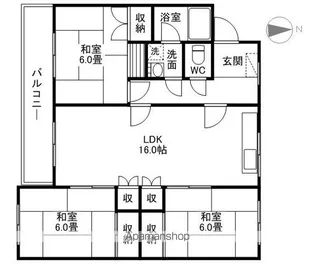 本藤マンション【303号室】の間取り