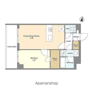 メゾンドオンディーヌ【1階】の間取り