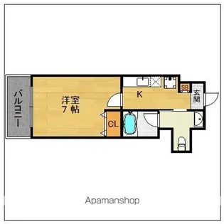 アソシアグロッツォ薬院サウスシーン【5階】の間取り