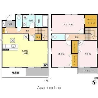 静岡県浜松市中央区富塚町【テラスハウス】の間取り