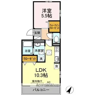 ハイム三条岡 A棟【1階】の間取り