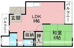 蛍池パームハイツ【4階】の間取り