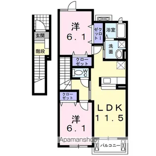フレスクーラB【2階】の間取り