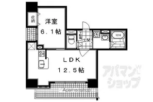 マリーベル京都堀川ウインドア【1201号室】の間取り