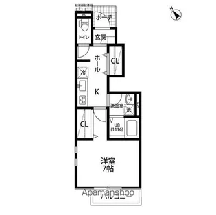 クレール 咲【1階】の間取り