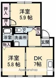 アンジュウ デヤ D棟【1階】の間取り