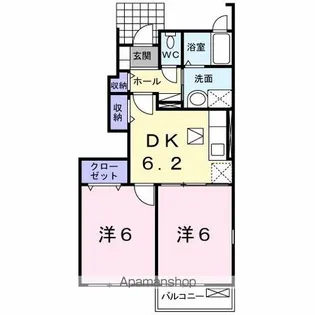 プレ ブリッジ シェトワ Ⅱ【1階】の間取り