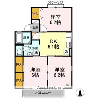グランシャリオ Ⅱ棟【2階】の間取り