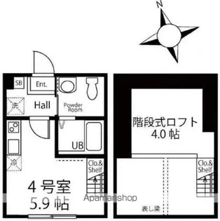 ハーミットクラブハウス能見台【2階】の間取り