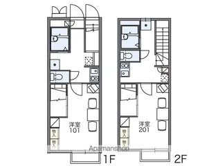 レオパレスサンコーポ御笠【2階】の間取り