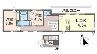 ヴィラリーゾ永福【301号室】の間取り
