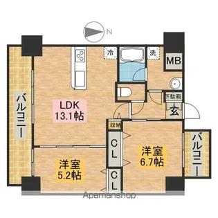 コンフォート城西【10階】の間取り