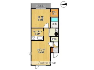 1LDKの間取り画像