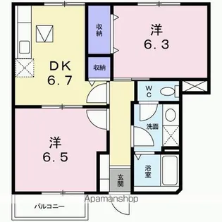 ホワイトリバー B【1階】の間取り