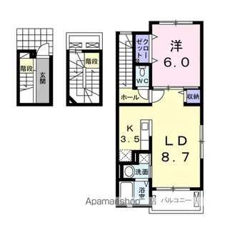 福岡県久留米市東合川7丁目【アパート】の間取り