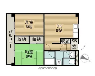 三高・サンプラザ【3階】の間取り