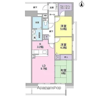 アーバンドエル庄内通【9階】の間取り