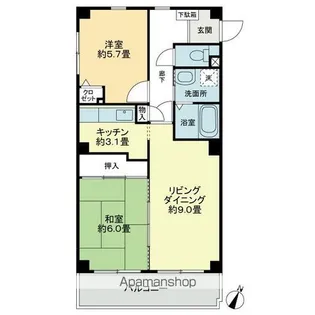 フォブールQUA【2階】の間取り