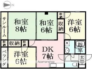 グランドコーポヤシロ【301号室】の間取り