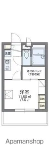 レオパレスアクト【108号室】の間取り