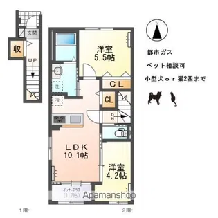 小信中島新築アパート【206号室】の間取り