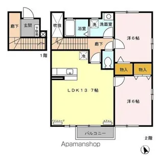 ブライトオリジン D【2階】の間取り