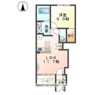 ブランシュ フルール K2【1階】の間取り