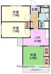 ローズガーデン【1階】の間取り