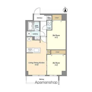 グランカーサ尾久【4階】の間取り