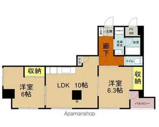 パルルメゾンカミトマイ【501号室】の間取り