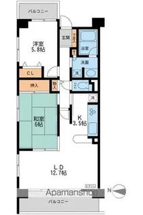 CASSIA横濱ガーデン山【4階】の間取り