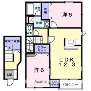 メモリーヒルズ壱番館【2階】の間取り