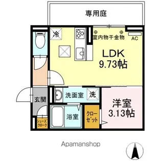 パークハイム上津【1階】の間取り