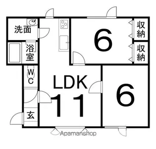 コーポ・敬愛【1階】の間取り
