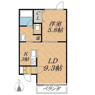1LDKの間取り画像