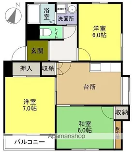 天竺レジデンス【201号室】の間取り